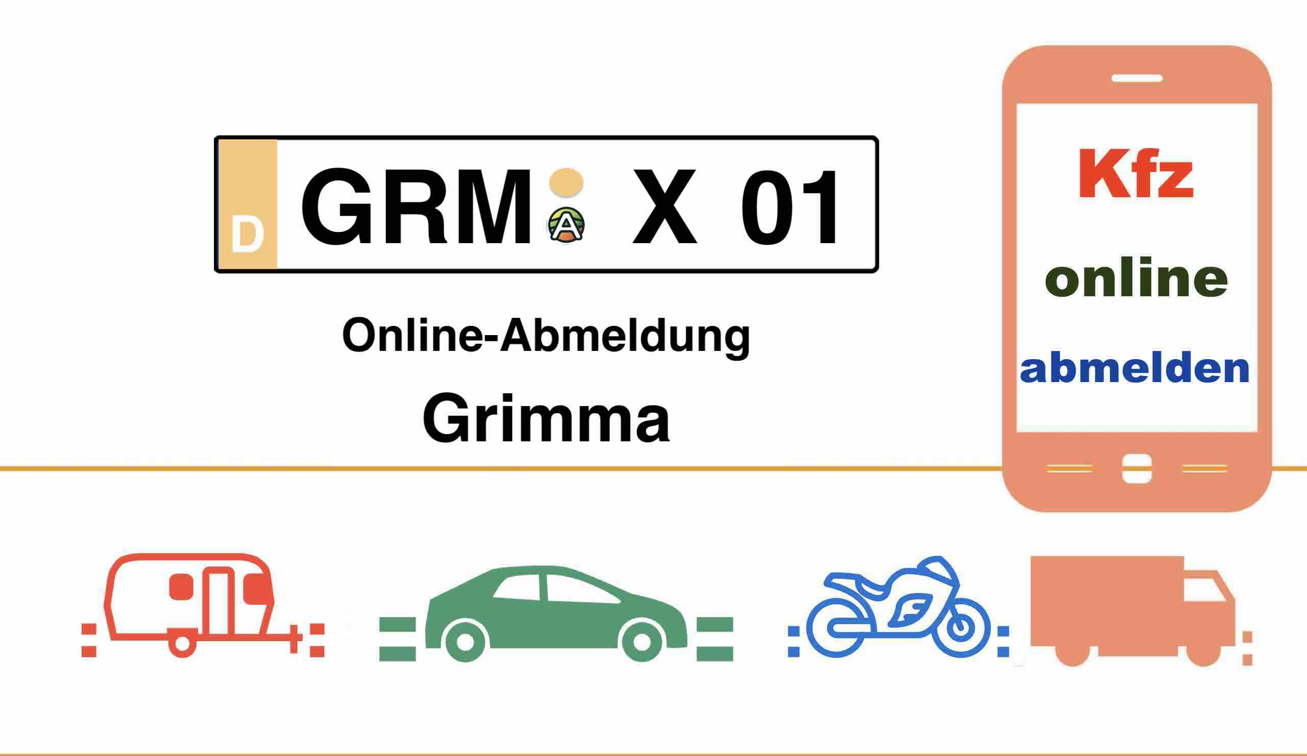 Kfz Online-Abmeldung in Grimma für Autos Anhänger und Motorräder