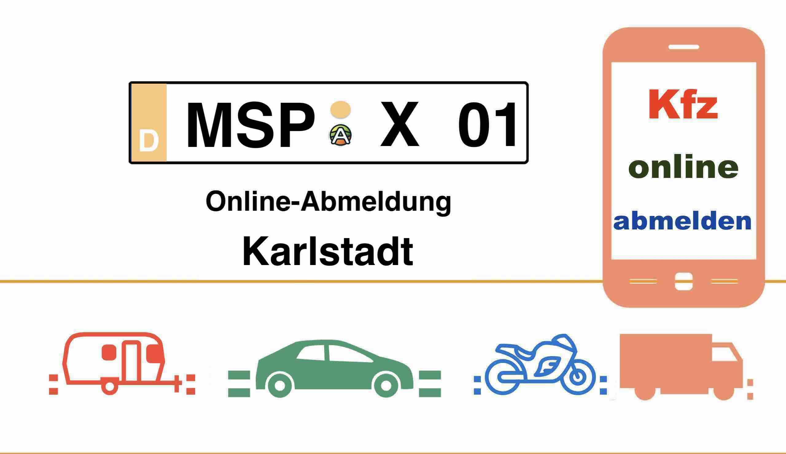 Kfz Online-Abmeldung in Karlstadt für Autos Anhänger und Motorräder