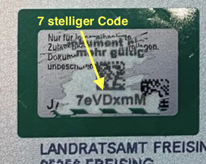 Fahrzeugschein-7-stelliger-Code-freigerubbelt