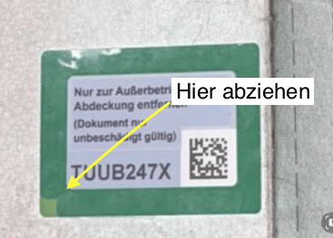 Sicherheitscode zum Abziehen