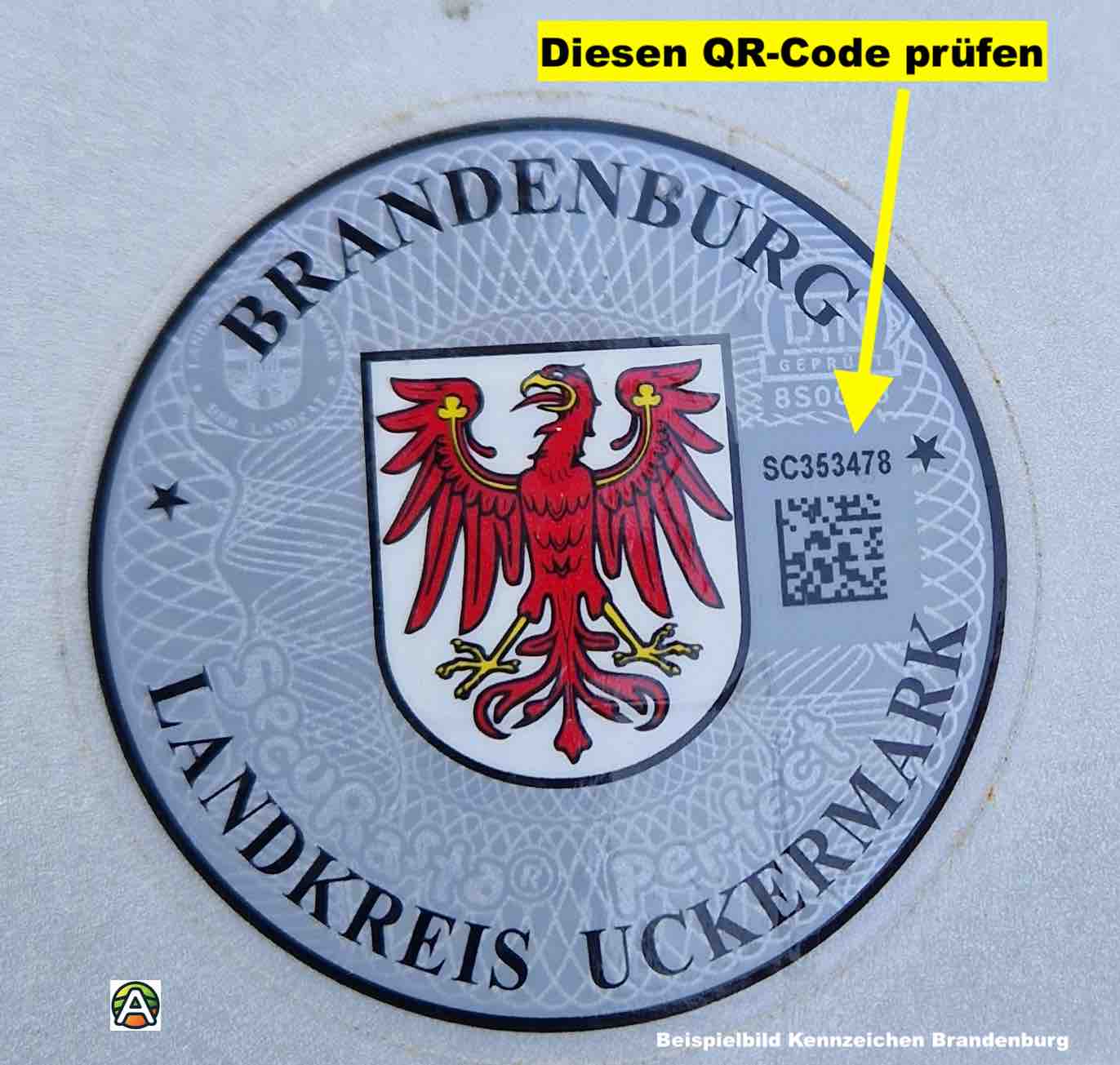 Musterbild: Kennzeichenwappen aus Brandenburg