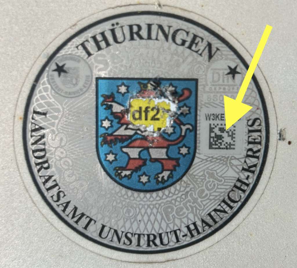 Beispielbild Kennzeichen Thüringen