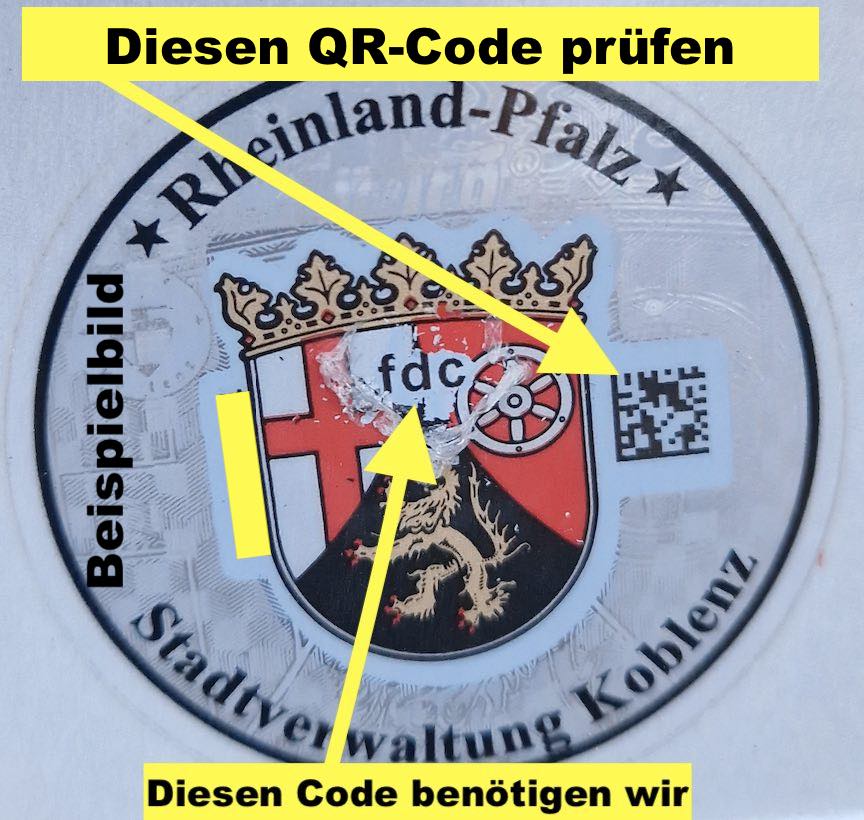 Beispielbild eines Kennzeichensiegels aus Rheinland-Pfalz