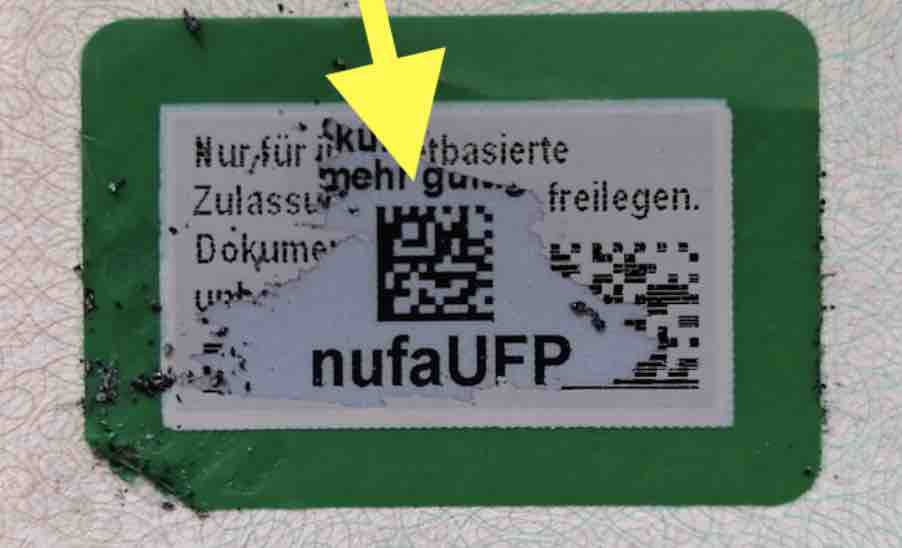 Musterbild 7-stelliger Sicherheitscode