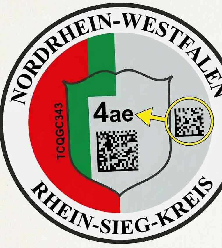 Ein freigerubbelter Kennzeichencode